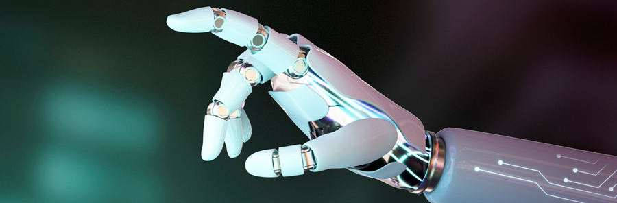 Mano robótica simulando la inteligencia artificial